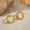 Elegantes y Modernos Pendientes de Perla para Banquete, Lujo Ligero y de Gama Alta, Joyería Impermeable que no se Desvanece, Pendientes al por Mayor