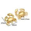 Colgantes de Caballito de Mar, Delfín, Tortuga, Cangrejo Chapados en Oro de 18K de Acero Inoxidable Europeos y Americanos Accesorios para Collares Pulseras Joyería al por Mayor