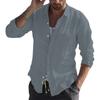 Comercio Exterior Europeo y Americano Algodón Puro Color Puro Camisa de Manga Larga para Hombre Juvenil Casual Camisa Cárdigan para Hombre Chaqueta para Hombre Estilo K Guapo