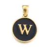 Collar con colgante de acero de titanio DIY de 26 letras inglesas de venta caliente, cadena redonda para clavícula para mujer, accesorios de joyería de acero inoxidable al por mayor