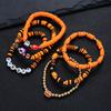 Conjunto Completo Gerenciado Novo de Pulseiras de Argila Polimérica Europeias e Americanas de Halloween 6 Peças Pulseira Divertida com Letras e Cabeça de Abóbora Joia