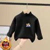 Roupa Infantil De Rong Blusa Térmica Escovada para Meninos Outono/Inverno 2026 Novo Estilo Gola Meio Alta Roupa Interna Quente Blusa Casual