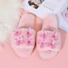 Pantuflas Cálidas de Felpa para Interiores Pantuflas de Algodón de Dibujos Animados para Mujer Hogar Lindas Pantuflas de Felpa para Padres e Hijos Pantuflas de Piso de Mariposa