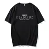 Camiseta Negra y Rosa World Tour Deadline Verano Manga Corta Hombre Unisex Streetwear Corea