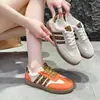 Zapatillas de Entrenamiento para Mujer 2025 Otoño Nuevas Talla Grande Planas Blancas Bloque de Color Retro Versátiles Deportivas Casuales
