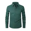 Camisa popular de comercio exterior para hombre, manga larga, color liso, tallas grandes para hombre, fácil de cuidar, mezcla de algodón, top casual de negocios para hombre