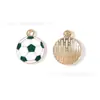 Acessórios Coloridos de Futebol Estilo Esportivo Peças de Esmalte Pingentes de Liga DIY Correntes para Celular Chaveiros Charms Feitos à Mão