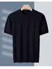 Tejido de punto de manga corta de alta gama para hombre, estilo otoño e invierno, marca de moda, tacto de alta gama, talla grande, suéter base para exportación, suéter de capa interior
