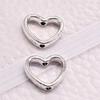 Anillo de cuentas de bolsa de corazón de melocotón de plata antigua, colgante de amor de anillo liso, pulsera de amor, anillo giratorio, accesorios, accesorios de joyería DIY