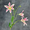 Lírios artificiais para decoração de casa e hotel, flores de seda para arranjos de casamento, arranjos florais, decoração floral artificial para exportação atacado