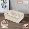 Cesta de armazenamento de mesa de imitação de rattan para uso doméstico, organizador de itens diversos para banheiro, cesta de plástico para lanches na cozinha e sala de estar