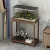 Soporte de exhibición de piedra, soporte para pecera, base, mesa auxiliar, mesa de rincón, soporte para plantas, sala de estar de madera maciza de pie