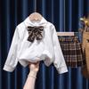 Otoño 2026 Ropa Nueva para Niños al por Mayor Conjunto de Camisa Estilo Academia para Niñas + Falda Plisada Traje Jk