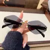 Gafas de Sol Rombo sin Marco de Uña de Arroz Estilo Nuevo Gafas de Sol para Hombre Transfronterizas Estilo Lujo Ligero Gafas de Sol con Montura Metálica Personalizada Europeas y Americanas