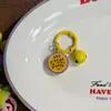 Llavero colorido de frutas con cascabeles, sandía, granada, guayaba, colgante de juguete de comida en miniatura, accesorio versátil para bolso