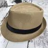 Estilo Nuevo Primavera y Verano Moda Masculina Sombrero de Gama Alta Estilo Británico con Ala Enrollada, Sombrero Jazz, Sombrero de Sol Casual