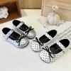 Zapatos de Cuero para Niñas 2026 Otoño Nuevos Estilo Francés con Lunares y Moño Mary Janes Estilo Ballet Corte Bajo Zapatos de Princesa