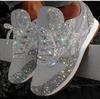 Transfronteiriça Novo Tamanho Grande Sapatos Femininos Esportivos Casuais Sapatos Femininos Plataforma com Lantejoulas Salto Alto Respirável Estudante Sapatos Femininos 43Wish