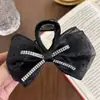Elegante Clip de Garra de Burbuja de Malla con Puntos y Lazo de Diamante Brillante Estilo de Alta Gama Mismo Estilo que los Influencers Pasador para la Parte Posterior de la Cabeza