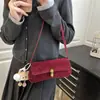 Bolso de Axila de Nicho para Mujer 2025 Nuevo Estilo Bolso de Mujer Moda Retro Terciopelo de Piel de Ciervo Bolso de Hombro Cerradura Bolso Cuadrado Pequeño