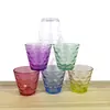 Taza creativa de gota de lluvia colorida seis piezas de vaso de vidrio de color arcoíris taza individual taza de regalo venta al por mayor logo impreso