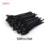 Cepillo desechable para cejas, fibra artificial, color negro, tamaño codo, 50 unidades