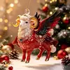 2027 Zodíaco de Ano Novo Ovelha Pingente Acrílico Plano Natal Ano Novo Ovelhinha Enfeite Decoração de Árvore de Natal Chave