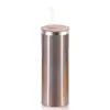 Vaso Termo Recto de Acero Inoxidable de 18oz con Popote Vaso de Agua Fría al Vacío Vaso al Por Mayor de Fábrica