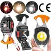 Chaveiro multifuncional com isqueiro e luz, luz de trabalho, recarregável, portátil, para camping, reparo de automóveis, mini luz de camping LED de alta intensidade