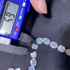Pulseira de opala natural direto da fábrica, cravação em prata de lei S925, tamanho 4*6mm