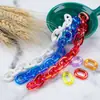 Resina Acrílica Transparente AB Iridiscente 14*19 Hebilla de Inserción de Cadena Anilla Abierta para Manualidades Joyería Bolsas Fundas de Teléfono Accesorios
