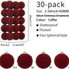Venta Caliente Transfronteriza Set de 30 Piezas de Bolas Afelpadas Decoraciones Navideñas Arreglo Decorativo Bolas de Navidad Al Por Mayor