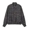 Al por mayor 2025 Otoño e Invierno Nuevo Europeo y Americano Transfronterizo Chaqueta Bomber Casual para Mujer Chaqueta de Hilo Metálico de Alta Gama