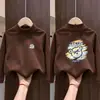 Roupa de Baixo Infantil Gola Alta Meia Outono/Inverno Novo Estilo Veludo Alemão Roupas de Outono para Meninos Top de Manga Longa Quente e Versátil para Crianças de Meia-Idade a Mais Velhas