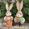 Conejo Peter Rabbit grande de estilo pastoral, artesanías de paja roja para Internet, adorable mascota, adornos para regalo de Navidad y Halloween.