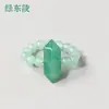 Anillo de Pilar de Doble Punta de Cristal Natural Transfronterizo, Anillo de Abalorio Redondo de Cristal Blanco Amatista, Joyería de Anillo Simple y de Moda para Mujer