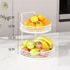 Mesa de centro para sala de estar bandeja de frutas prateleira para armazenamento de lanches, prateleira de ferro forjado para mesa de jantar em casa, cesta de frutas criativa de várias camadas