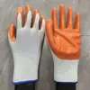 Guantes de nitrilo azul, guantes de nylon con recubrimiento antideslizante y resistente al desgaste para sitios de construcción, guantes de trabajo de protección laboral al por mayor