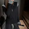 Camiseta Interior de Diseño Seleccionado Cuidadosamente para Otoño Temprano 2025 para Mujer, Top de Camiseta de Manga Larga de Alto Nivel de Nicho con Contraste de Color en el Hombro