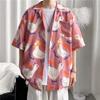 Camisa Floral Manga Curta Roupas da Ilha de Hainan Roupas de Praia Sanya Xia Wei Feng Viagem à Tailândia Casaco Casual Solto Masculino