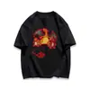 Camiseta de manga corta con estampado de dragón de fuego de Pokémon de seda de leche para hombre y mujer, top holgado versátil de verano estilo ins