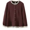 Especial2026 Otoño Nuevo Moda Coreana Elegante Top para Chicas de Tallas Grandes con Elegante Adorno de Volantes y Diseño Falso de Dos Piezas 0808