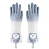 Guantes de Lavar Platos de PVC de Color Degradado para Mujer, Limpieza del Hogar en la Cocina, Impermeables, Antideslizantes, Duraderos, Diseño de Dibujos Animados, Se Pueden Colgar
