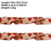 Cinta con Estampado de Corazones para el Día de San Valentín Decoración de Guirnalda para Caja de Regalo Cinta DIY Cinta de Lino Imitación en Forma de Corazón Rojo Melocotón Cinta