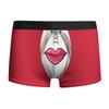Ropa interior masculina con estampado digital 3D de labios rojos, sexy, de alta elasticidad, regalo de San Valentín europeo y americano 2025