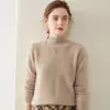 Suéter de Cashmere Meia-Gola Feminino 10 Peças Pulôver Cor Sólida Cashmere Espessado Versátil Malha Camada Base Suéter Roupa Íntima