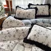 Juego de cuatro piezas clase A funda de cama de terciopelo de leche terciopelo grueso invierno terciopelo de coral alto gramaje sábana funda nórdica ropa de cama juego de tres piezas 4