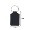 Llavero rectangular de piel sintética con láser, llavero en blanco de doble cara para cinturón, llavero redondo de piel, llavero para imprimir DIY