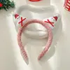 Diadema de Felpa Navideña para Mujer en Otoño e Invierno, Linda y Divertida Diadema de Reno Papá Noel Pasador Estilo Carson Pinza para el Cabello Accesorios para el Cabello