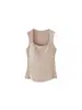 Camiseta interior de tirantes con cuello cuadrado para mujer para otoño e invierno, hecha de terciopelo térmico, con copas incorporadas en el pecho, adecuada tanto para usar como prenda interior como exterior, con una sensación de terciopelo amigable con la piel